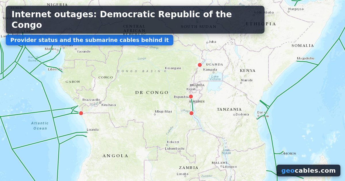 Internet outage in Congo - Kinshasa on 16 October 2026 | GeoCables