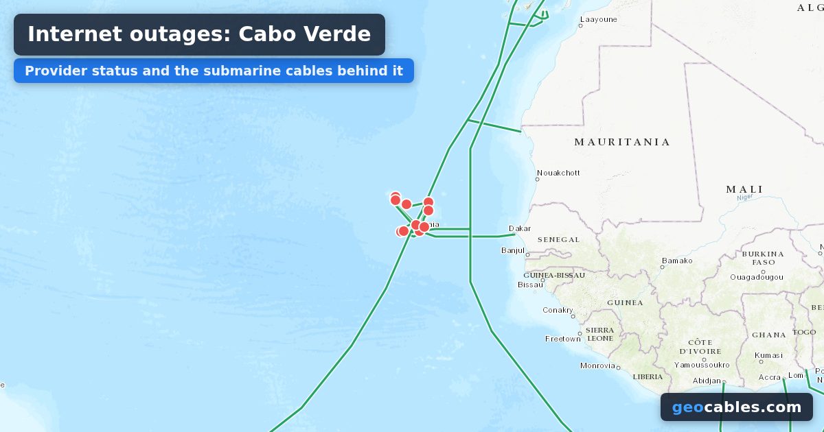 Internet outage in Cape Verde on 25 October 2026 | GeoCables