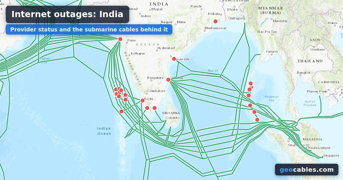 Internet outage in India on 18 July 2026: Bharti Airtel | GeoCables