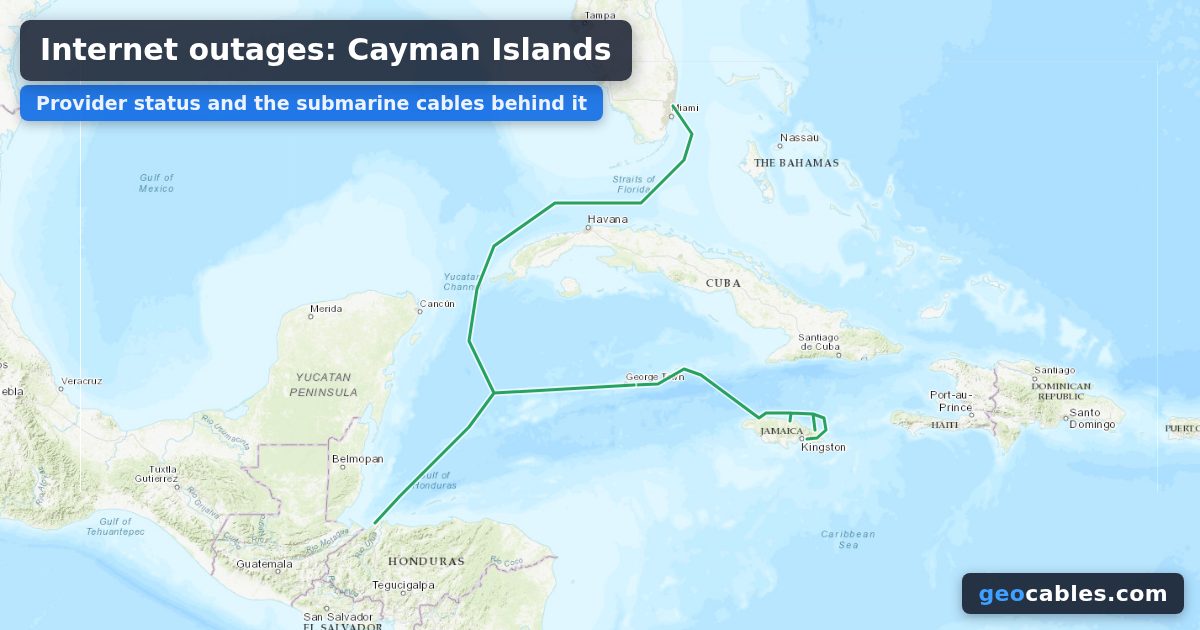Internet Outages in Cayman Islands: WestTel, Cable & Wireless