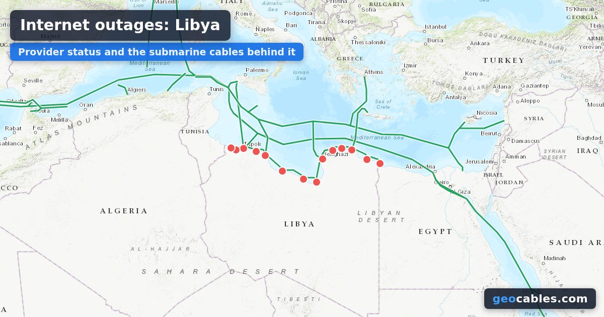 Internet outage in Libya on 6 October 2026: Giga, Libyan International