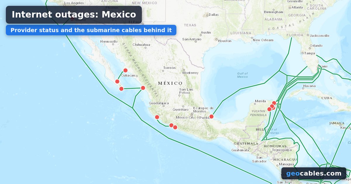 Internet Outages in Mexico: UNINET, Mega Cable, TOTAL PLAY