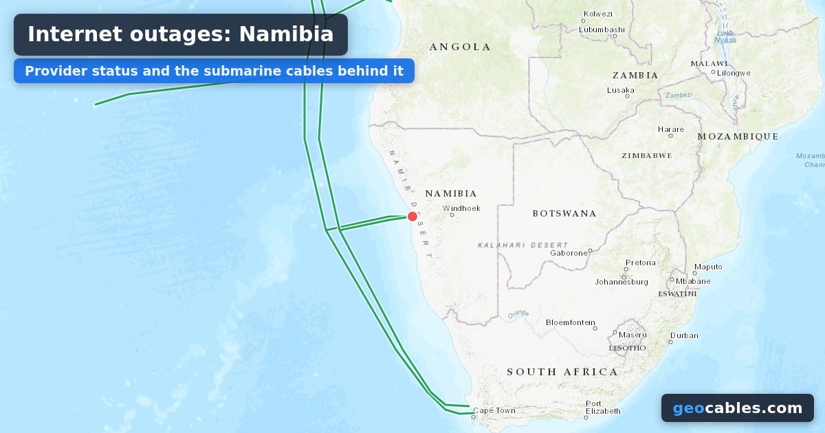 Internet outage in Namibia on 16 October 2026: Telecom Namibia