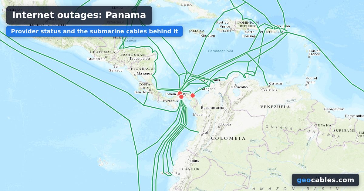 Internet Outages in Panama: Cable & Wireless Panama, Cable Onda