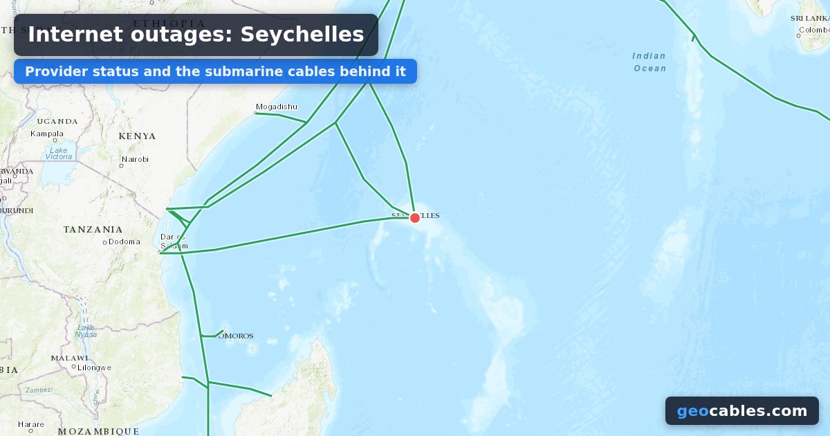 Internet Outages in Seychelles: Starbow, Cable & Wireless | GeoCables