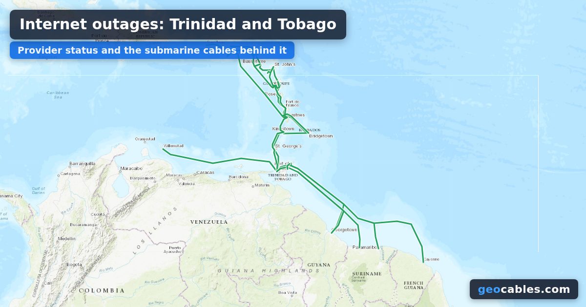 Internet outage in Trinidad & Tobago on 26 August 2026: Telecommunication
