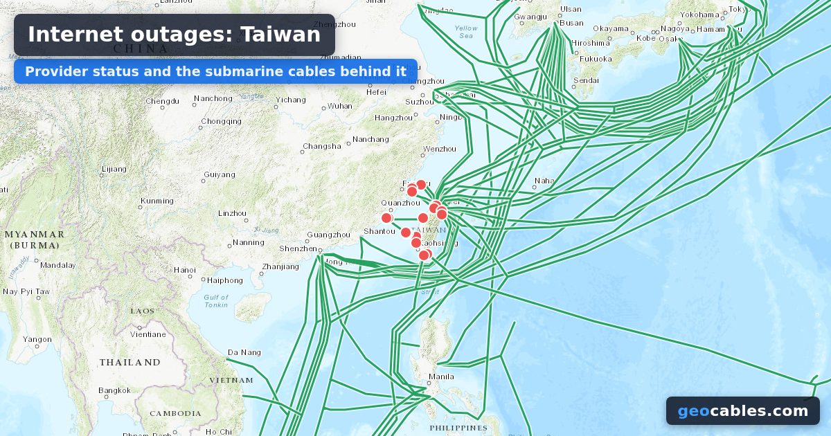 Internet outage in Taiwan on 15 October 2026: Data Communication