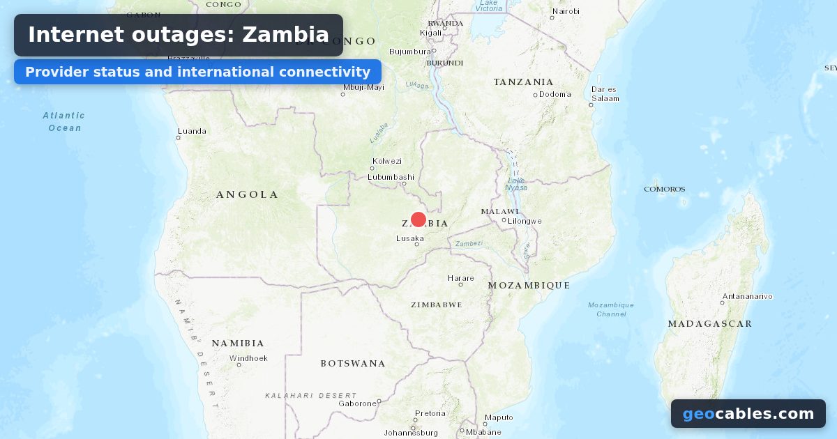Internet Outages in Zambia: Zain Zambia, MTN Zambia, Zambia