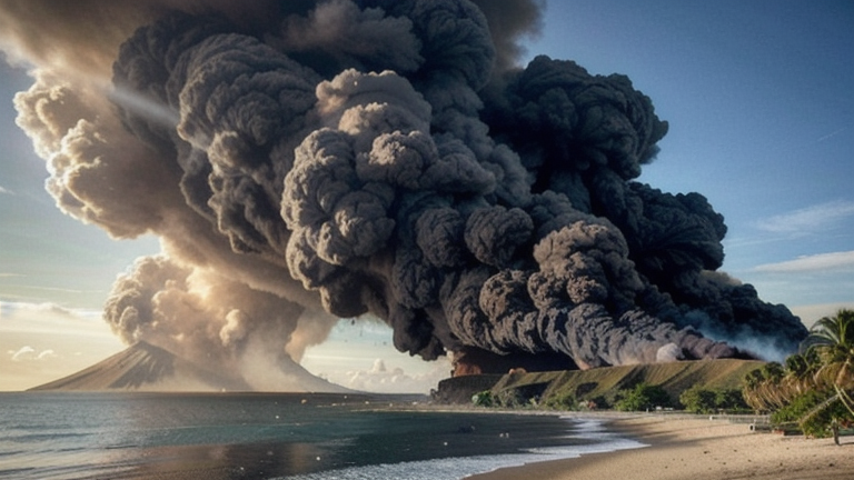 Volcanic eruption is on going for Krakatau in Indonesia